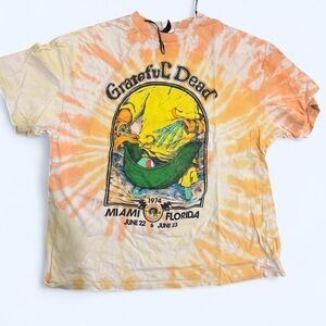 Vintage Style Grateful Dead Tie-Dye T-Shirt - Orange and Yellow